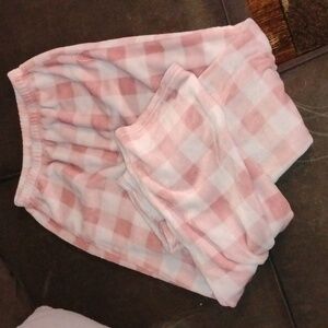 SHEIN Pink and White Checkered Kids Pajama Bottoms